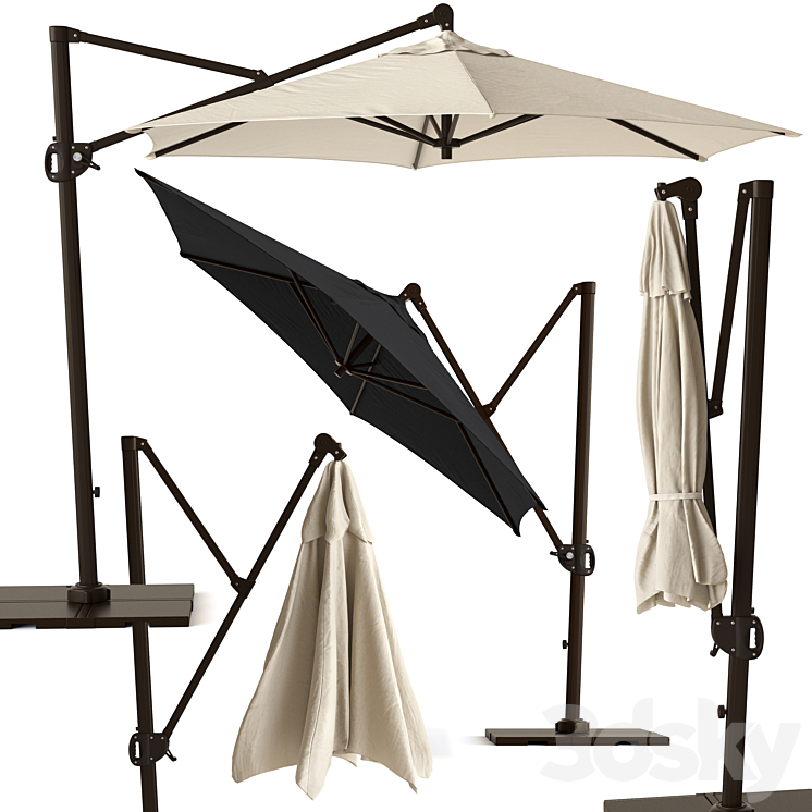 ROUND CANTILEVER OUTDOOR PATIO UMBRELLA POTTERY BARN 