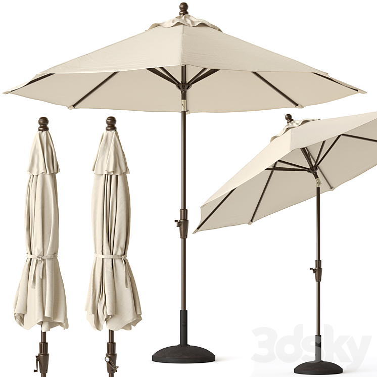 ROUND OUTDOOR PATIO UMBRELLA POTTERY BARN 