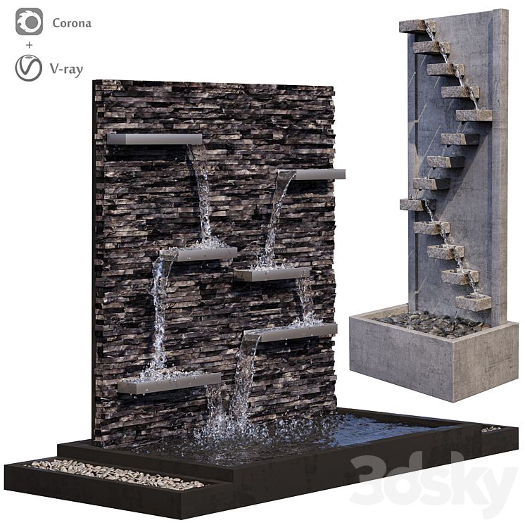 SANDSTONE WALL FOUNTAINS 
