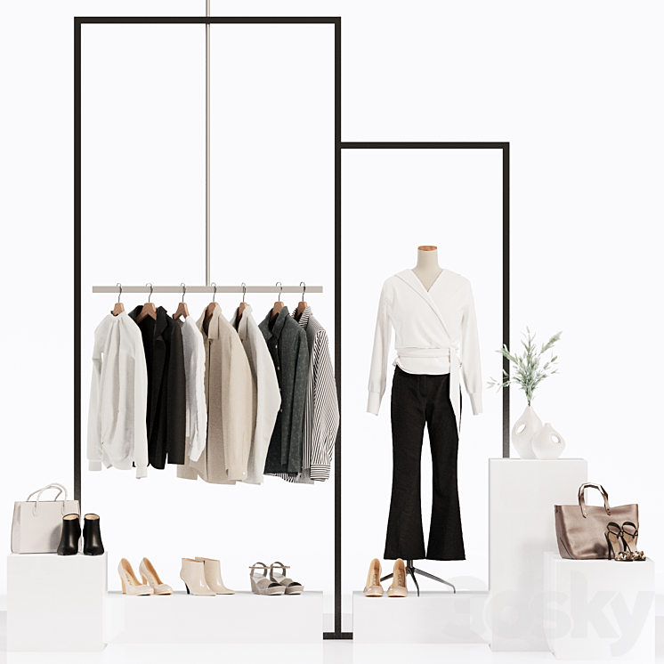 CLOTHES STORE SHOWCASE MANNEQUIN HANGER CLOTHES WARDROBE 