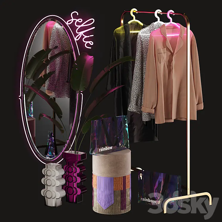 CLOTHING STORE WINDOW DISPLAY SET 