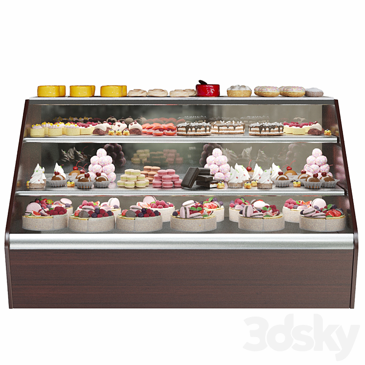 CONFECTIONERY REFRIGERATOR WITH SWEETS AND DESSERTS CAKE 