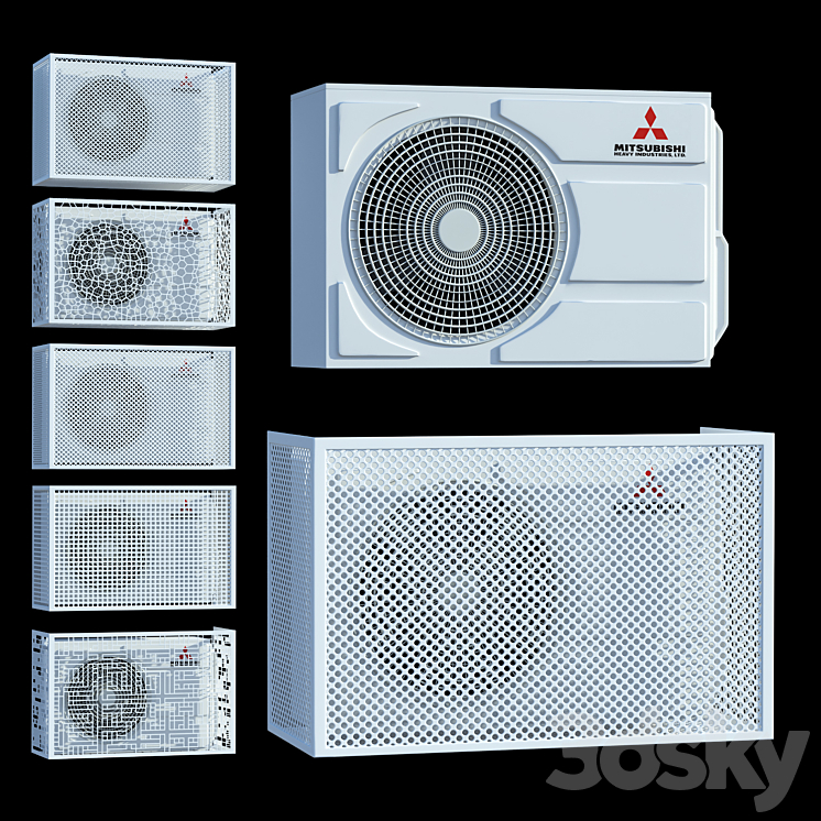 MITSUBISHI AIR CONDITIONER + A SET OF DECORATIVE BOXES 