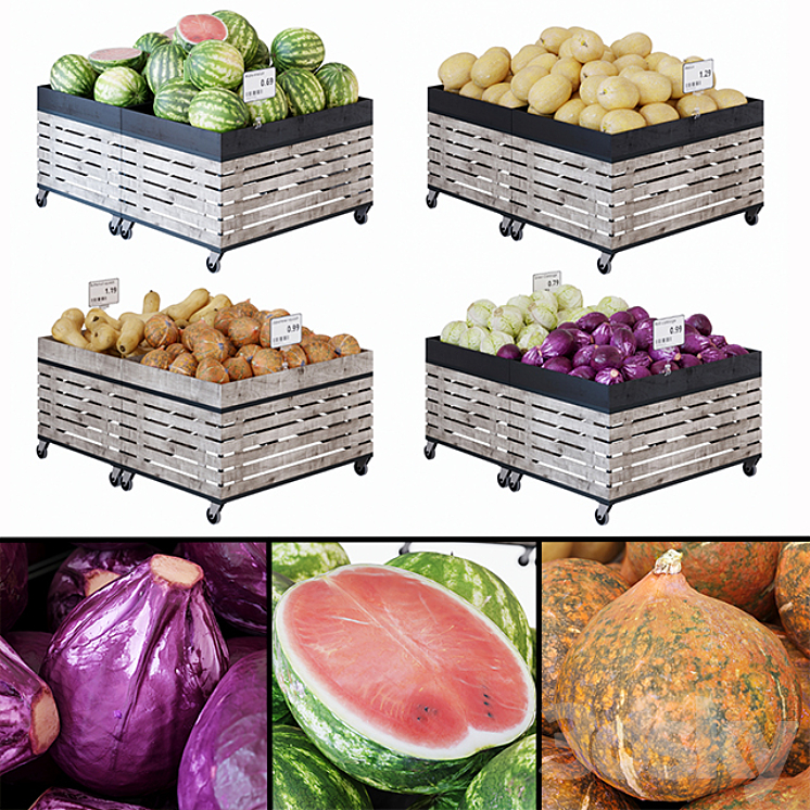 RACKS FOR VEGETABLES FRUITS 
