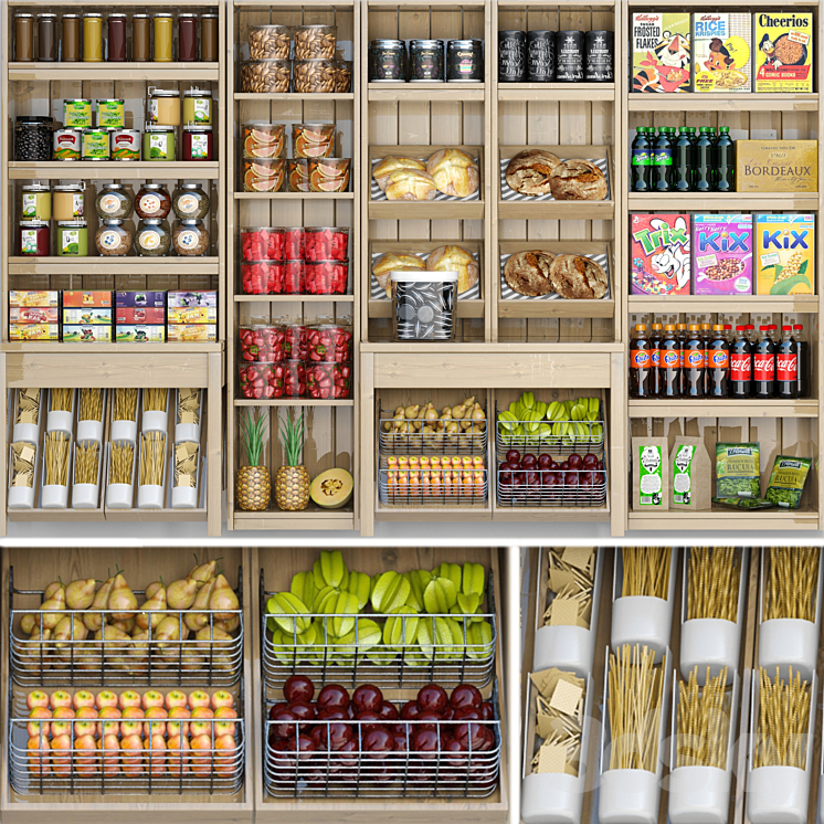 SHOWCASE IN A SUPERMARKET WITH PRODUCTS JUICES AND SPICES 5 