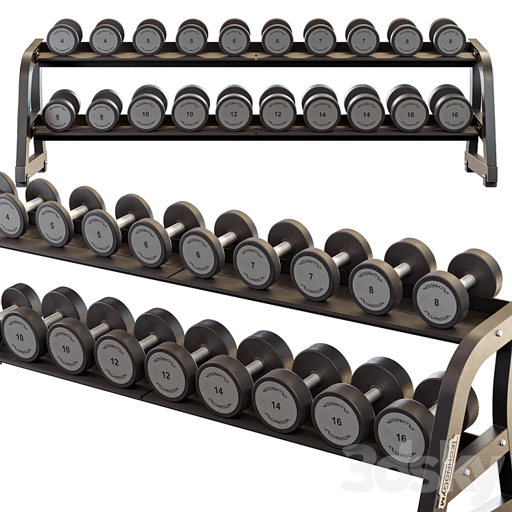 TECHNOGYM TWO TIER DUMBBELL RACK 