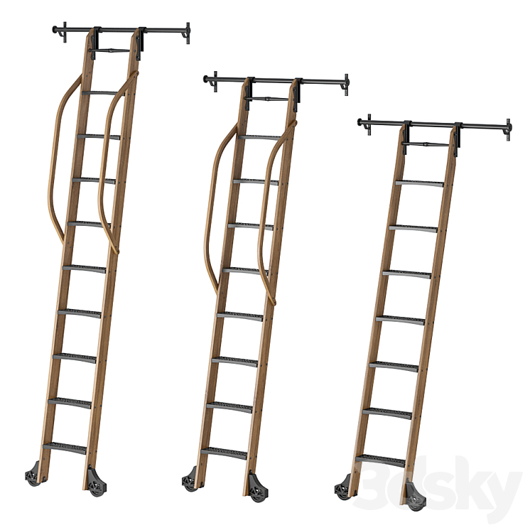 CUSTOM SERVICE HARDWARE SLIDING HOOK LIBRARY LADDER 