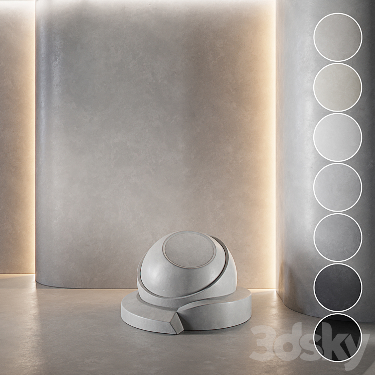 DECORATIVE PLASTER CONCRETE SET SEAMLESS 33 