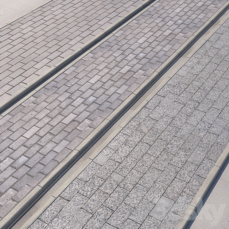 3 VARIANTS OF PAVEMENT WITH ROAD SET 4 