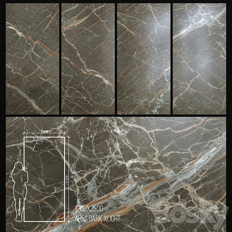Ceramic Tile Urbatek Xlight 1200X2500 Ares Dark 
