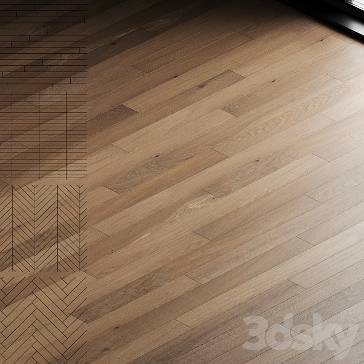 Oak parquet board 09 (wood floor set) 
