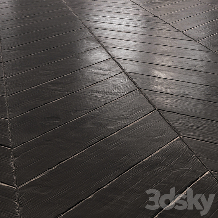 CHEVRON PARQUET BLACK AGED 