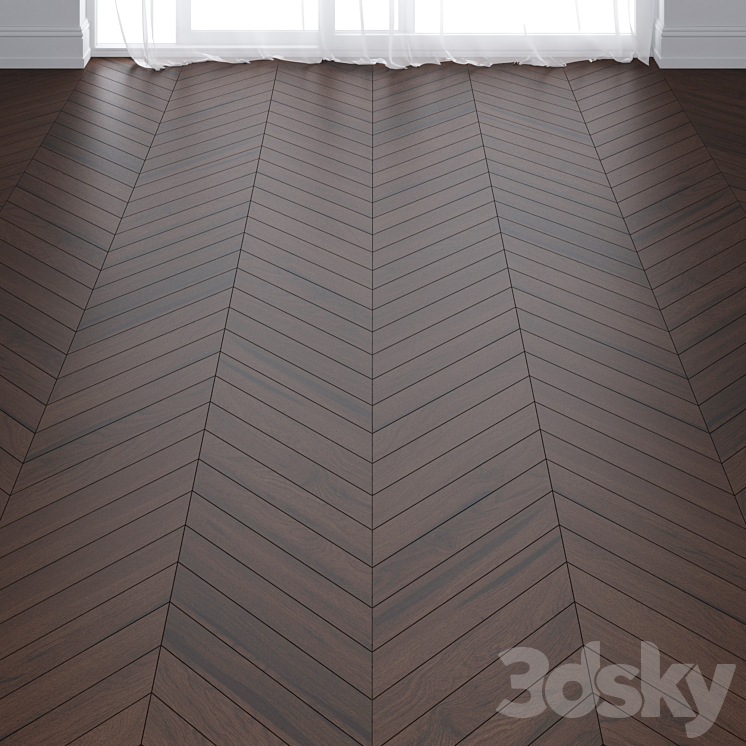 EBONY OAK WOOD PARQUET FLOOR IN 3 TYPES 