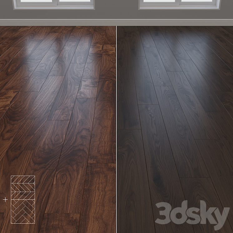 PARQUET_OAK_2_TYPES_LAYOUT_HERRINGBONE_CHEVRON_AND_LINEAR_SETDUO36 