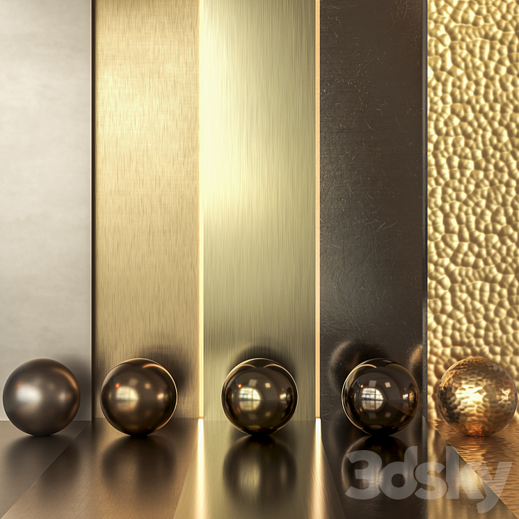 5 IN 1 4K BRASS METAL PACK TEXTURES MATERIALS SEAMLESS VOL 1 