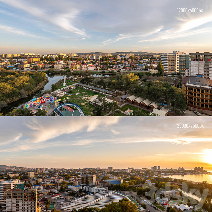 PANORAMAS OF ANAPA AT SUNSET 