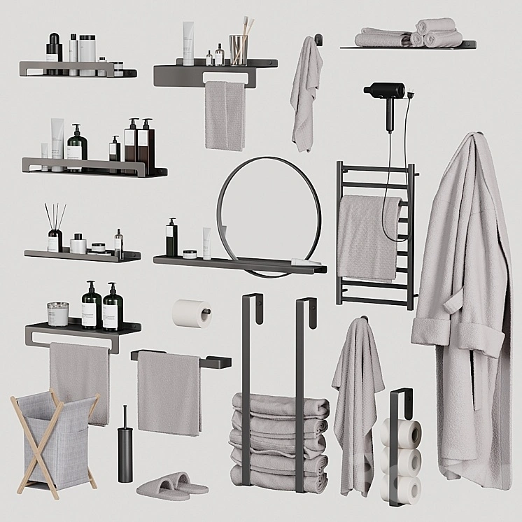 Bathroom and toilet accessories set 