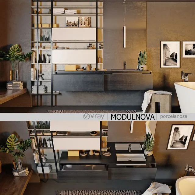 Set of bathroom furniture MODULNOVA Moon Gola 