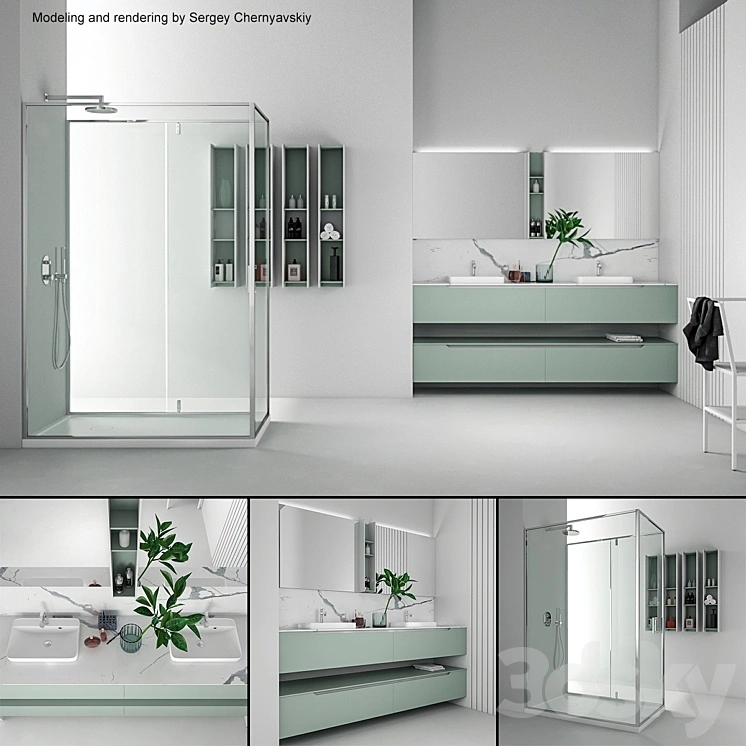 Bathroom furniture set Gold 