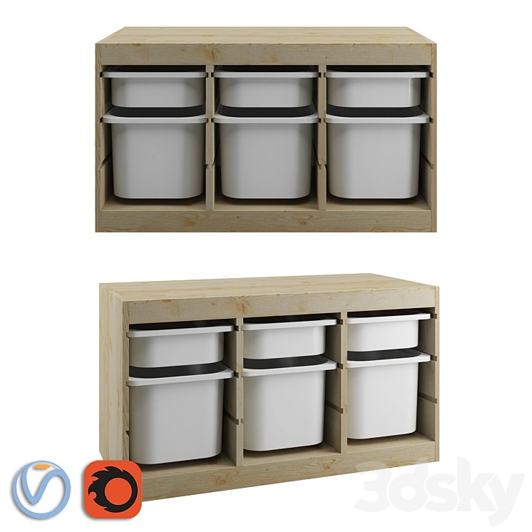 TROFAST Storage combination with boxes / TROFAST storage module with containers 