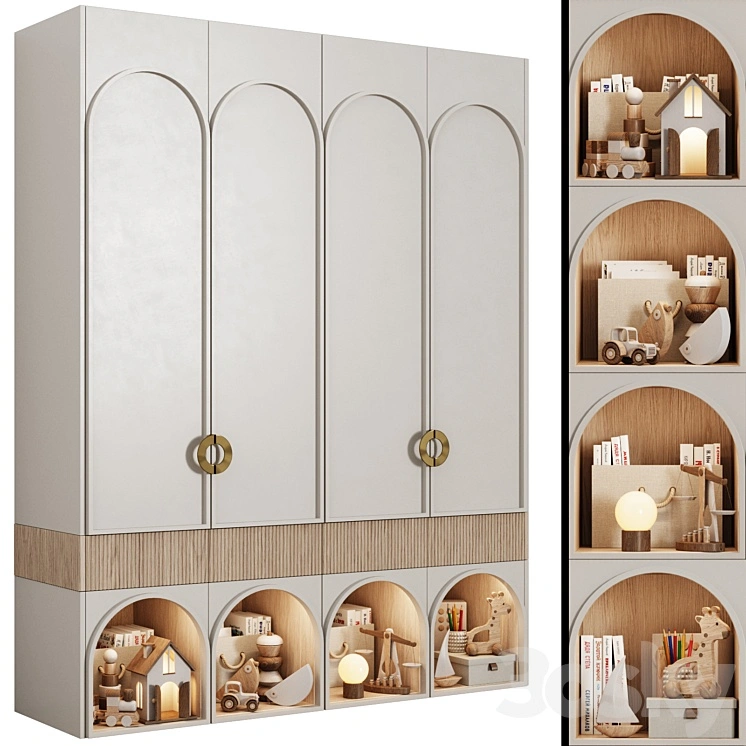 Children's modular wardrobe in neoclassical style 10 