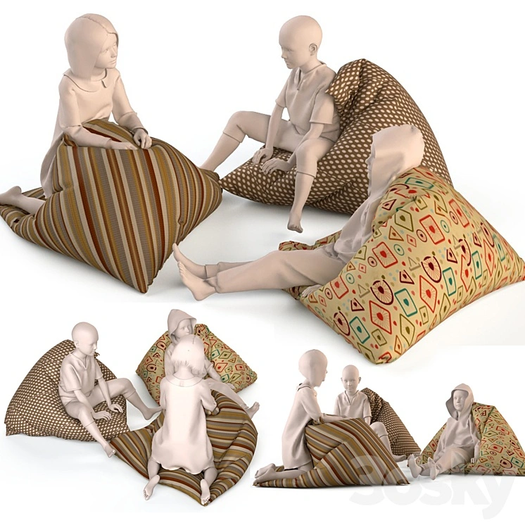 Children mannequins poufs + children 