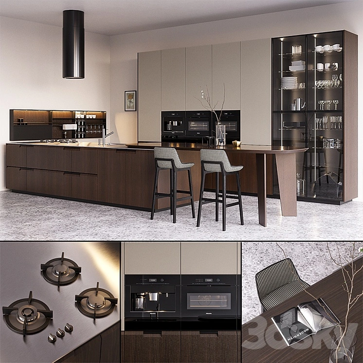 Kitchen Poliform Shape EUROCUCINA 2018 (vray GGX, corona PBR) 