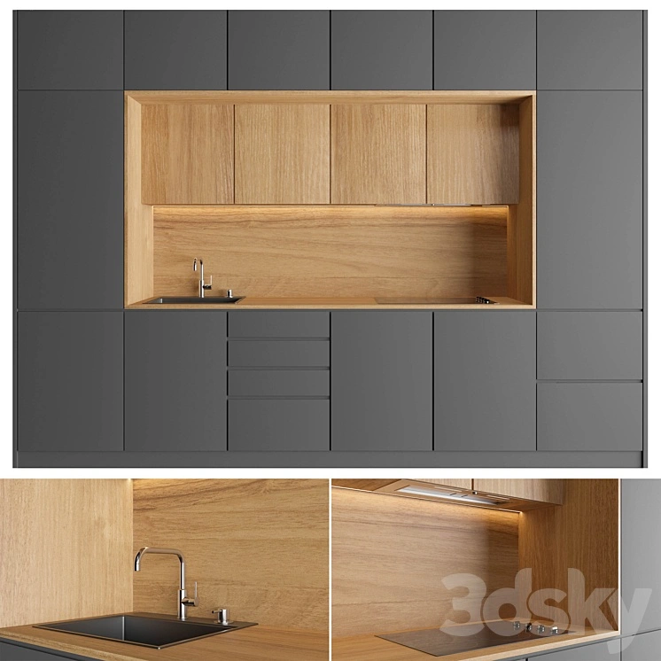 Modern wooden kitchen 