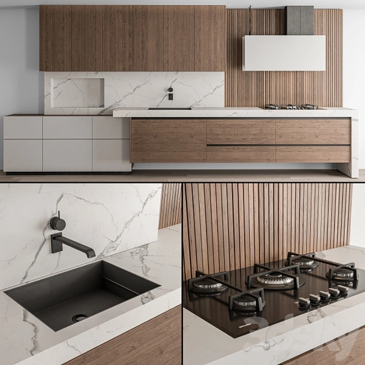 Kitchen Modern - White and Wood 61 