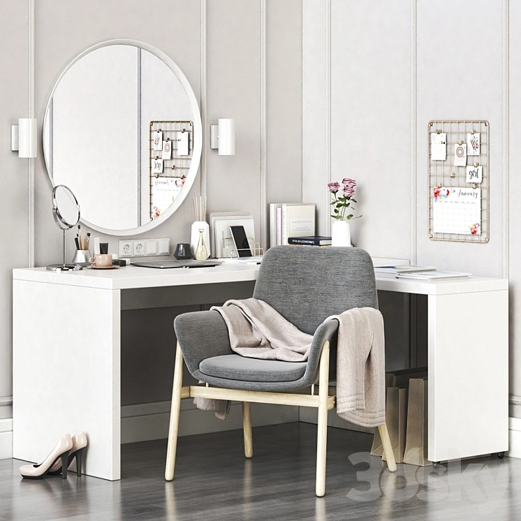 IKEA MALM corner dressing table and workplace 