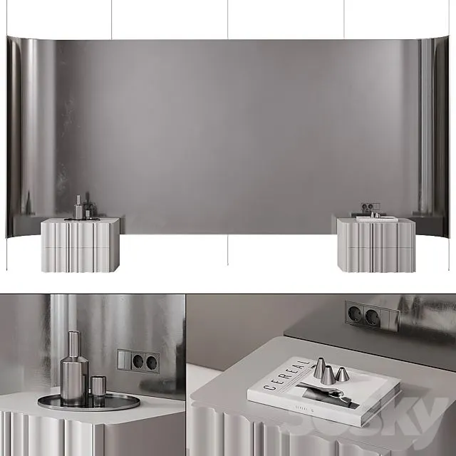 Bedroom Headboard With Metallic 