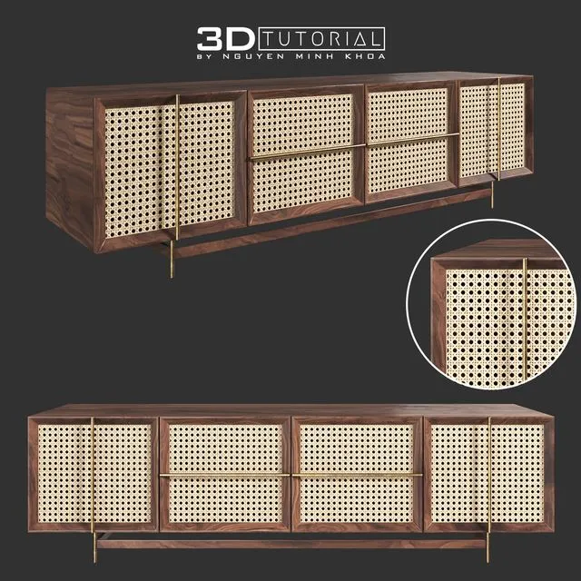 Rattan TV Stand 
