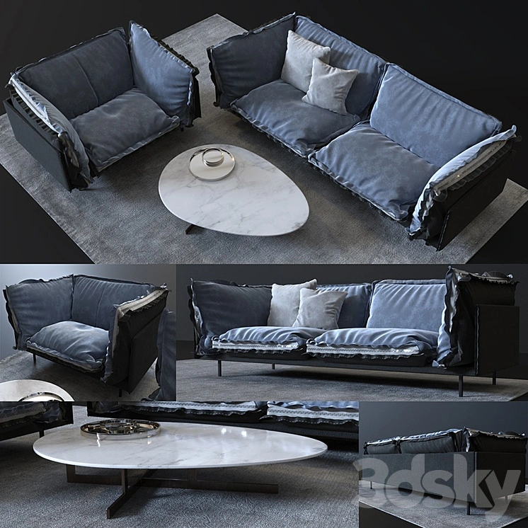 Sofa and chair Auto-reverse, coffee table Douglas 
