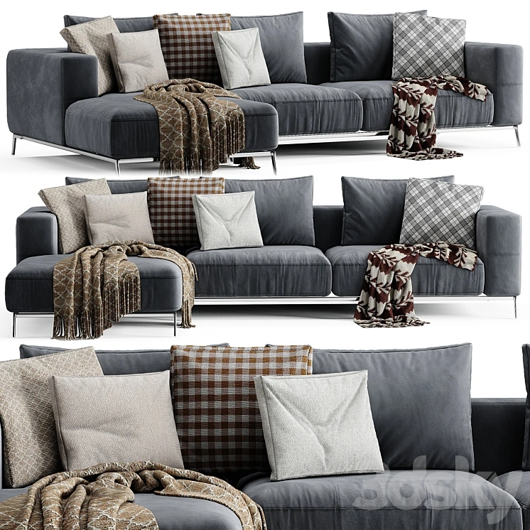 Flexform Ettore Chaise Longue Sofa 2 