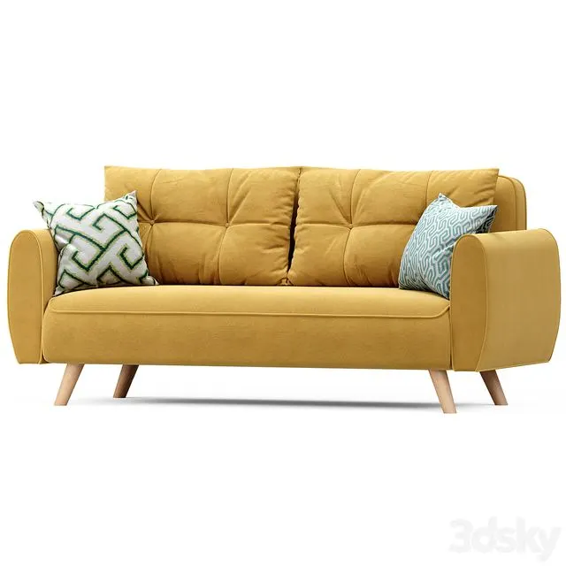 Beatrix Yellow sofa bed 