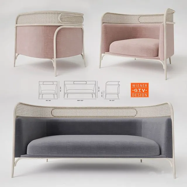 Gebruder Thonet Vienna Targa Lounge and Sofa 
