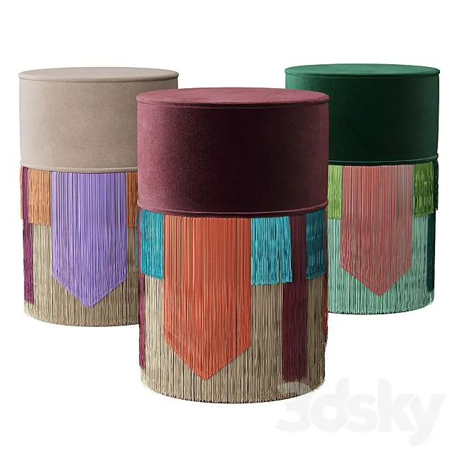 Lorenza Bozzoli COUTURE GEOMETRIC TIE POUF 