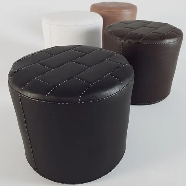 Poof with decorative tie brick 