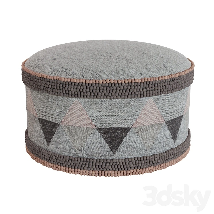RH GEOMETRIC WOVEN POUF 