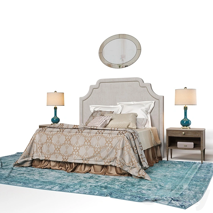 Bed with linens 
