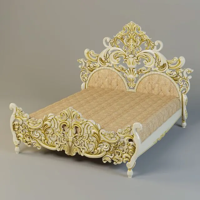 Classic bed,gold decorative design 