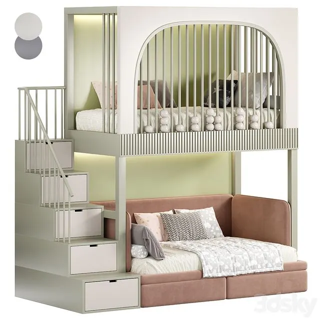 Designer two-level bed Kids room 09 