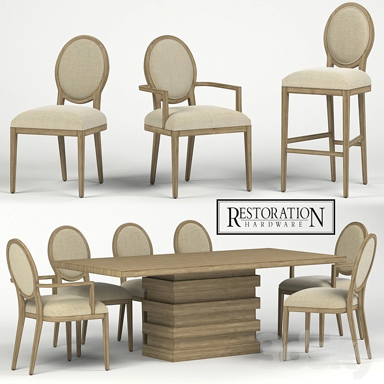 RH FRENCH CONTEMPORARY ROUND COLLECTION 