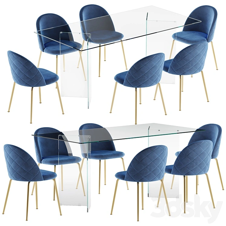 La forma table Burano & Mystere chair dining set 1 