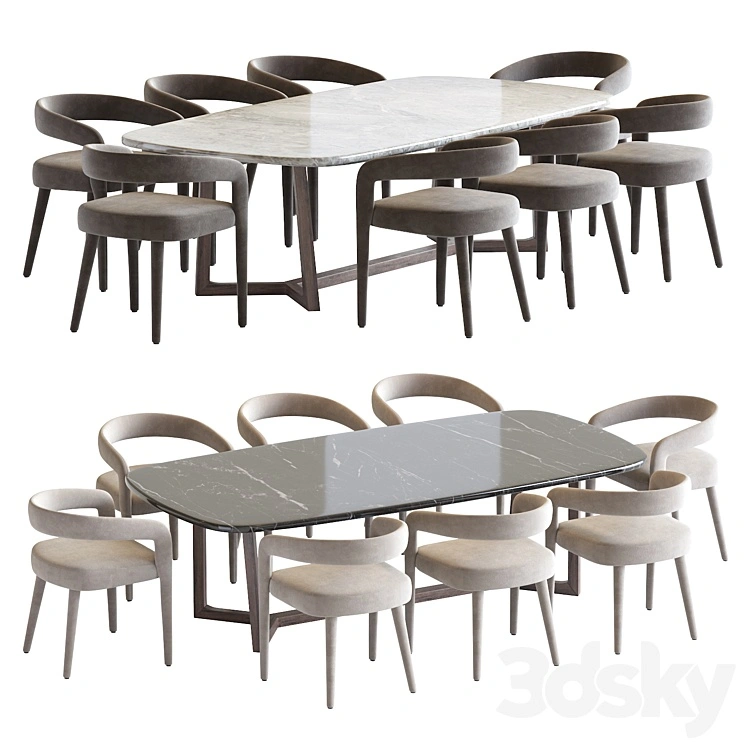 Lisette White Dining Chair and Concorde Table 