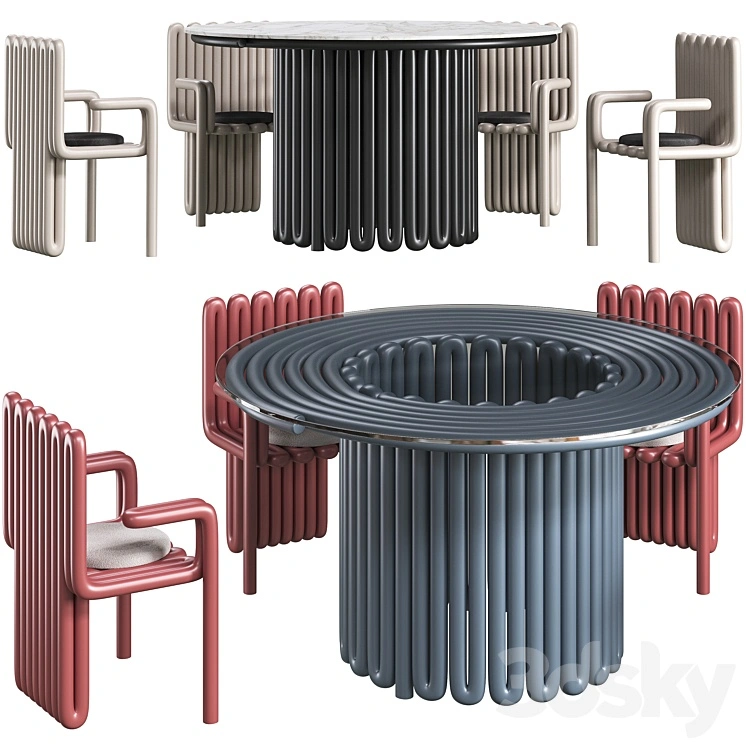 Dining table Helix and chair Helix concept by Zalim Isakov 
