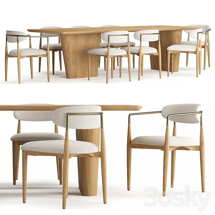 RH Dalia Rectangular Dining Table 