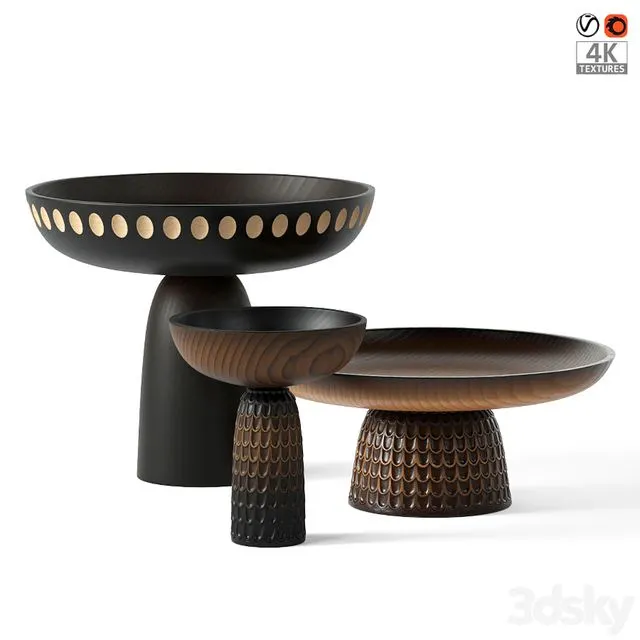 Wooden vases Zanat Nero Bowls 