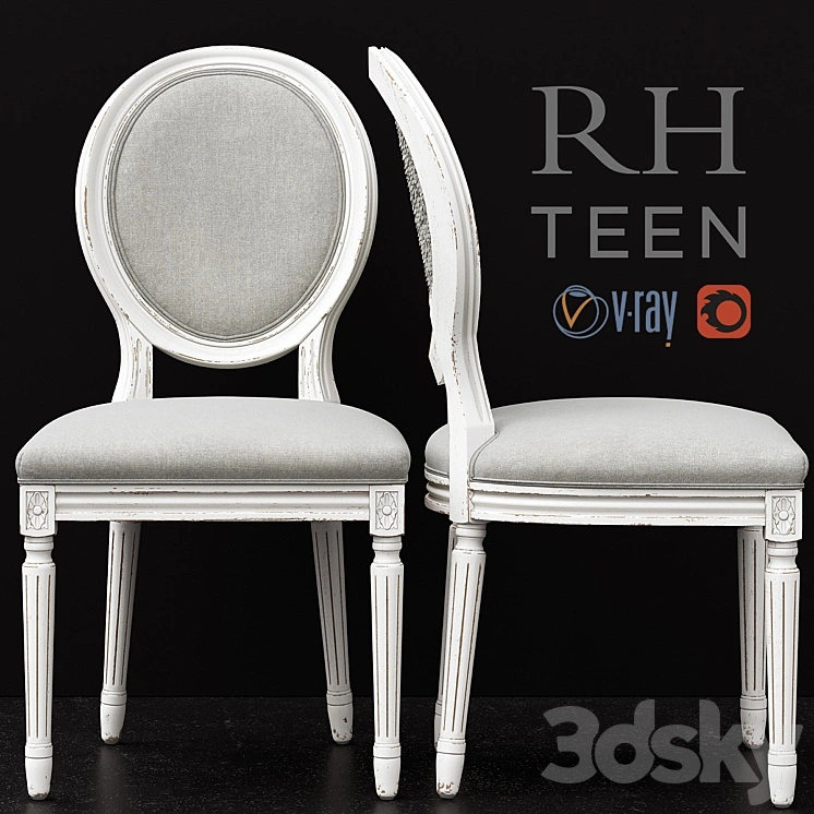 RH / VINTAGE FRENCH SEQUIN DESK CHAIR 
