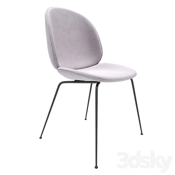 Gubi Beetle Dining Chair Velvet (Fully Upholstered Conic base) 